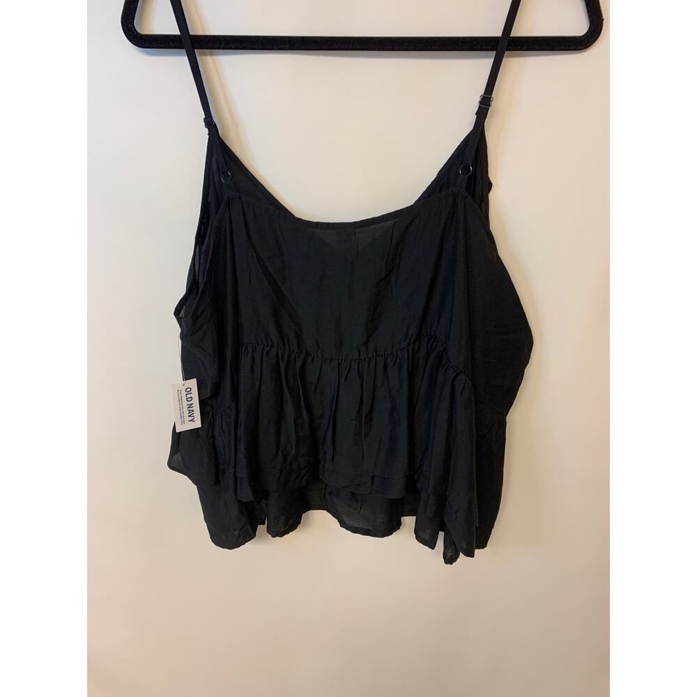 Old Navy Black Crop Top Babydoll Bohemian Whimsigoth Flowy NWT Womens SZ 2X - Picture 3 of 8